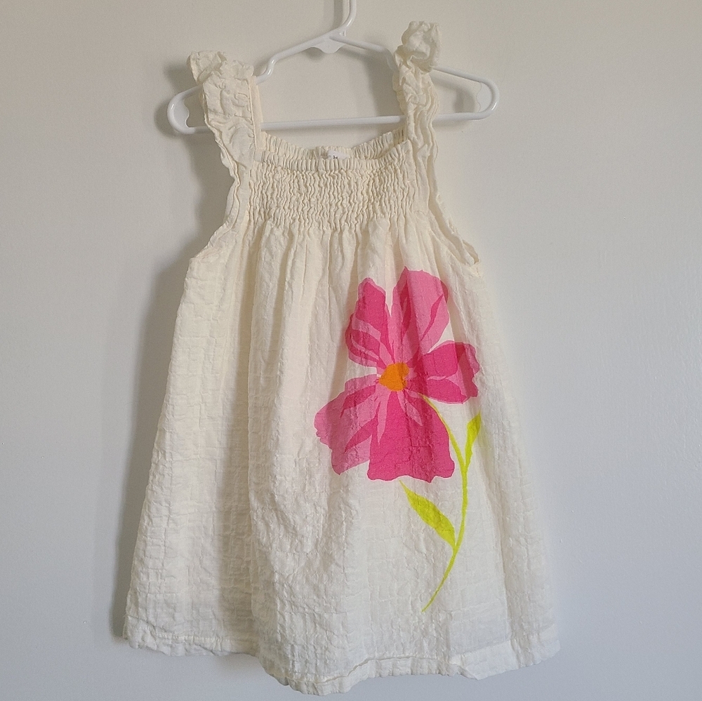 Zara Cream Sundress with Pink Floral Print